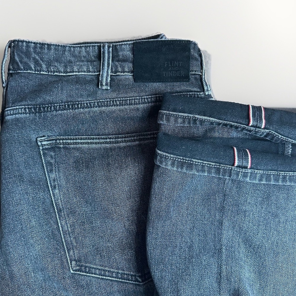Flint & Tinder Jeans Mens 38x32* Black Denim Fade Straight Fit Casual Huckberry